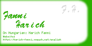 fanni harich business card